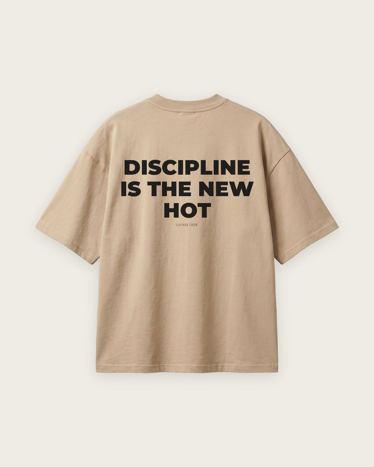 Camiseta Oversized “Discipline Is the New Hot” — Areia