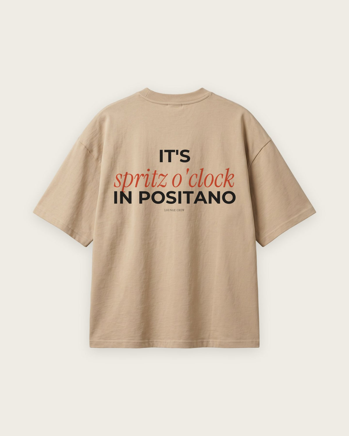 Camiseta Oversized “Spritz O'Clock in Positano” — Areia