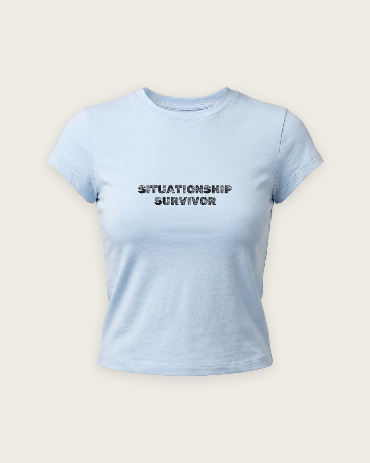 Baby Tee “Situationship Survivor” — Azul Bebê