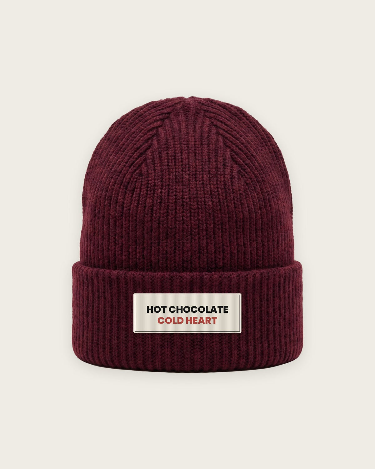 Gorro Canelado “Hot Chocolate, Cold Heart” — Bordô