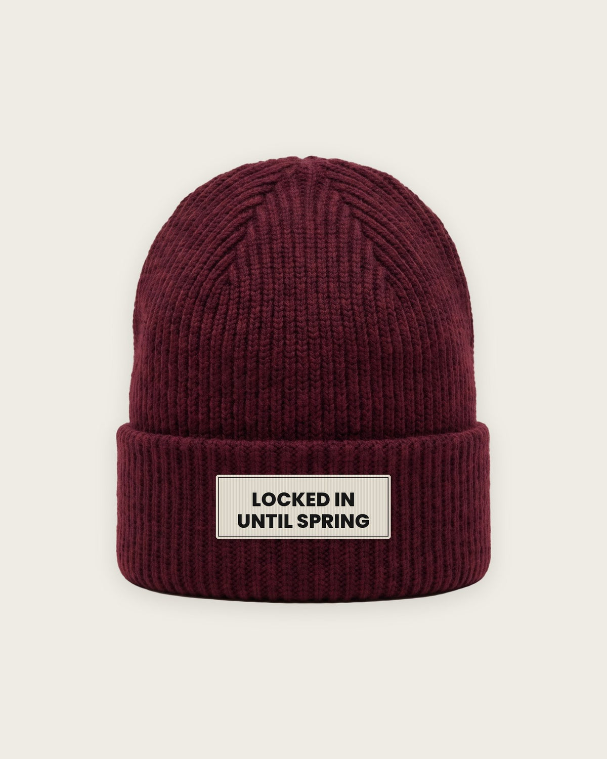 Gorro Canelado “Locked In Until Spring” — Bordô