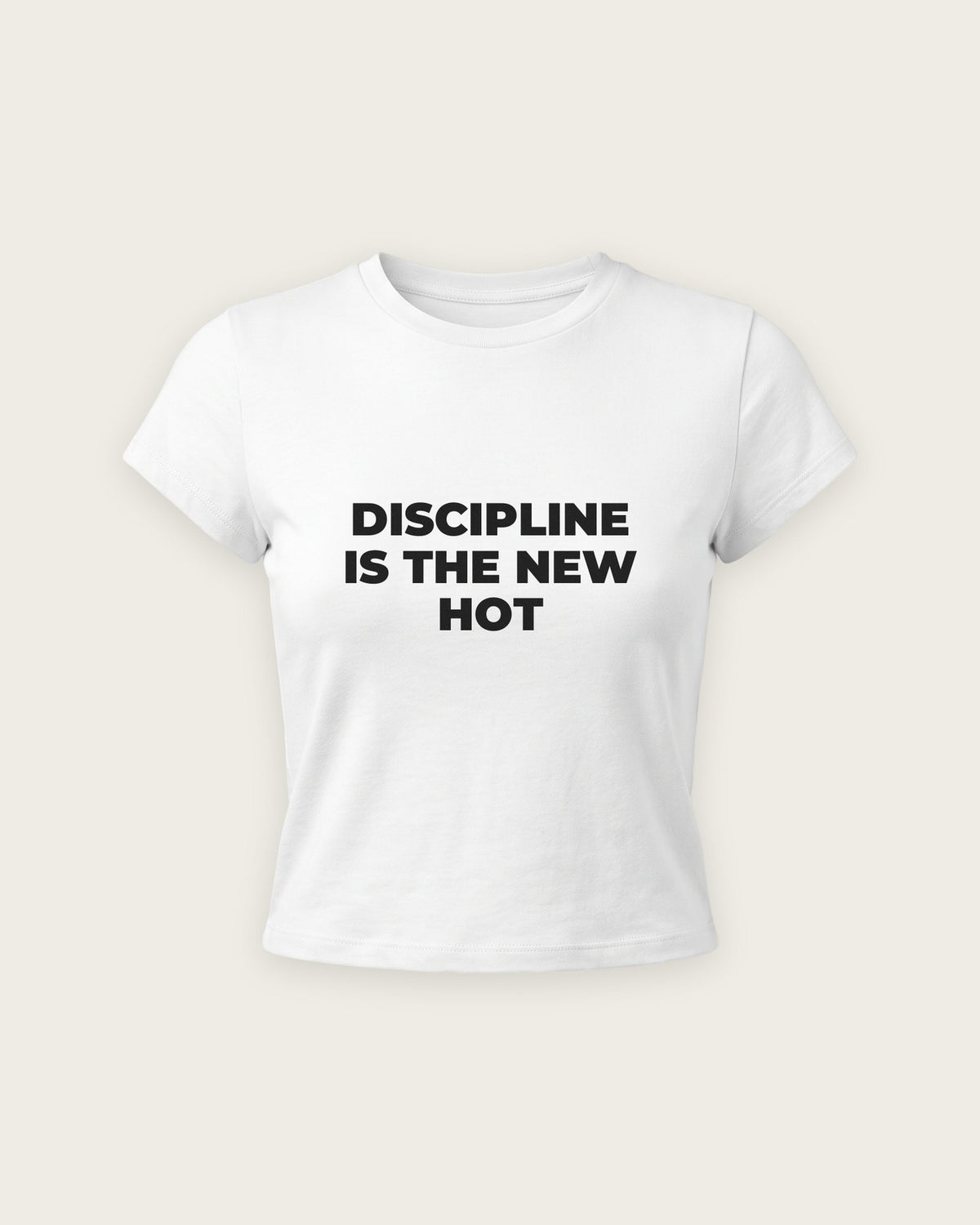 Baby Tee “Discipline Is the New Hot” — Branco
