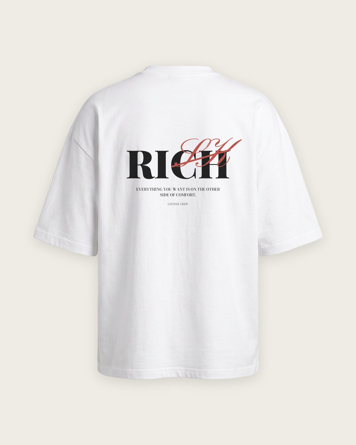 Camiseta Oversized “Rich = Risk” — Branco