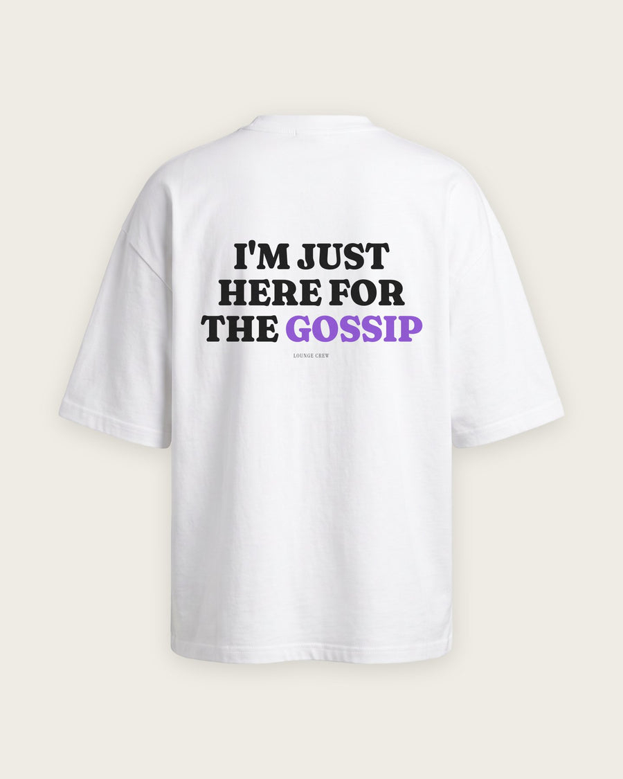 Camiseta Oversized “Just Here for the Gossip”