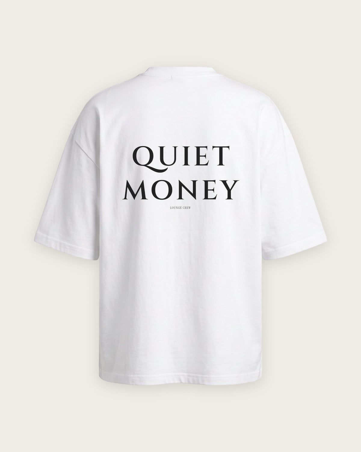 Camiseta Oversized “Quiet Money” — Branco