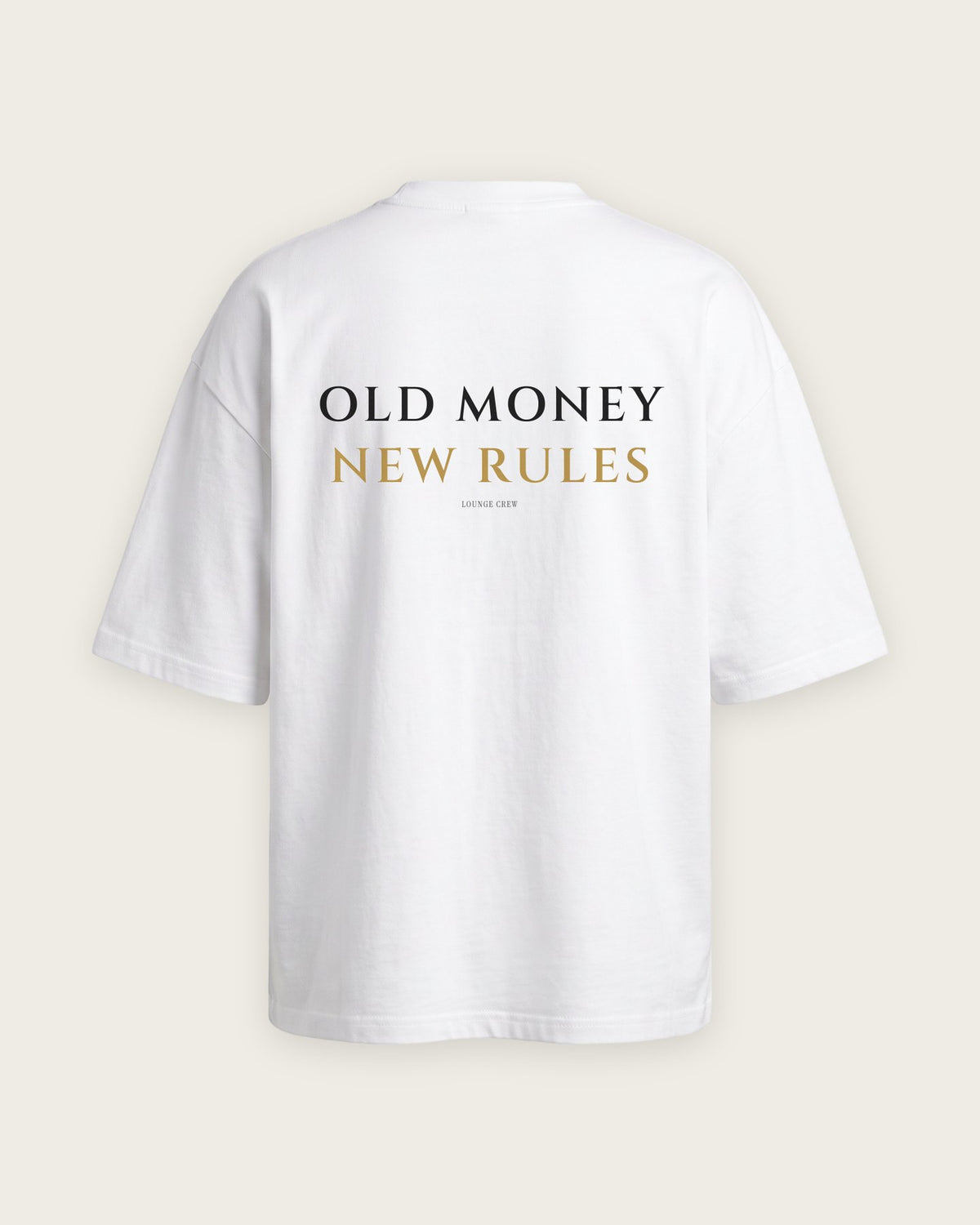 Camiseta Oversized “Old Money, New Rules” — Branco
