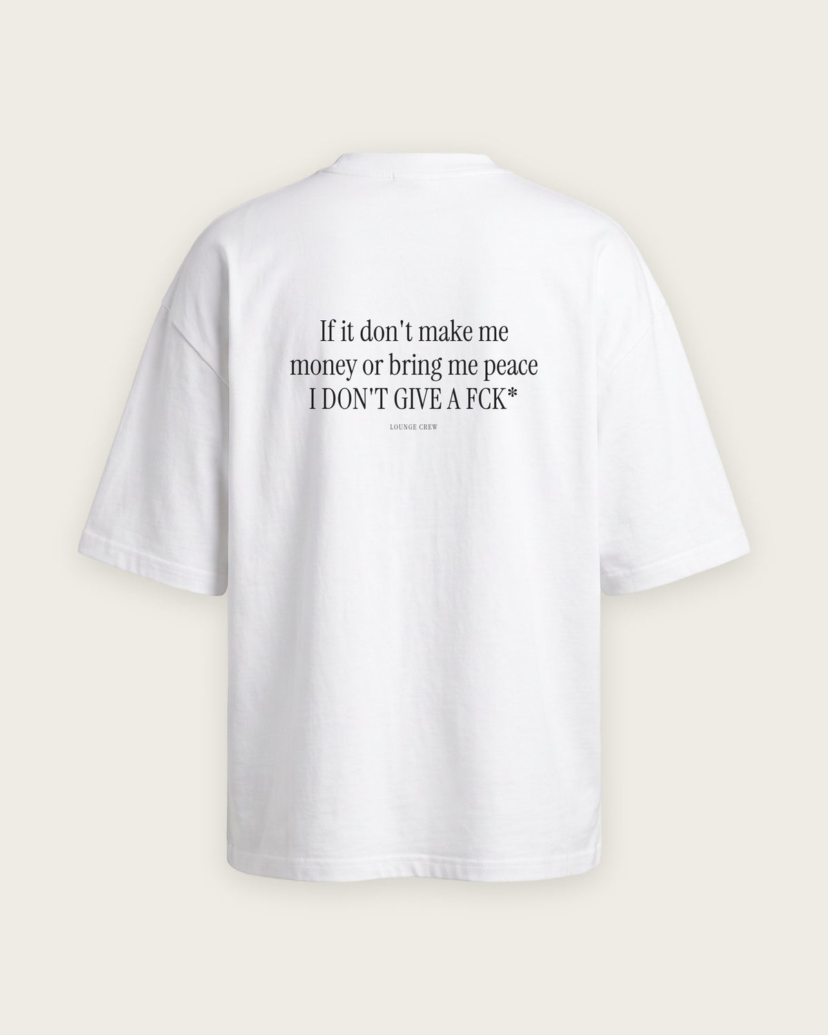 Camiseta Oversized “Money or Peace” — Branco
