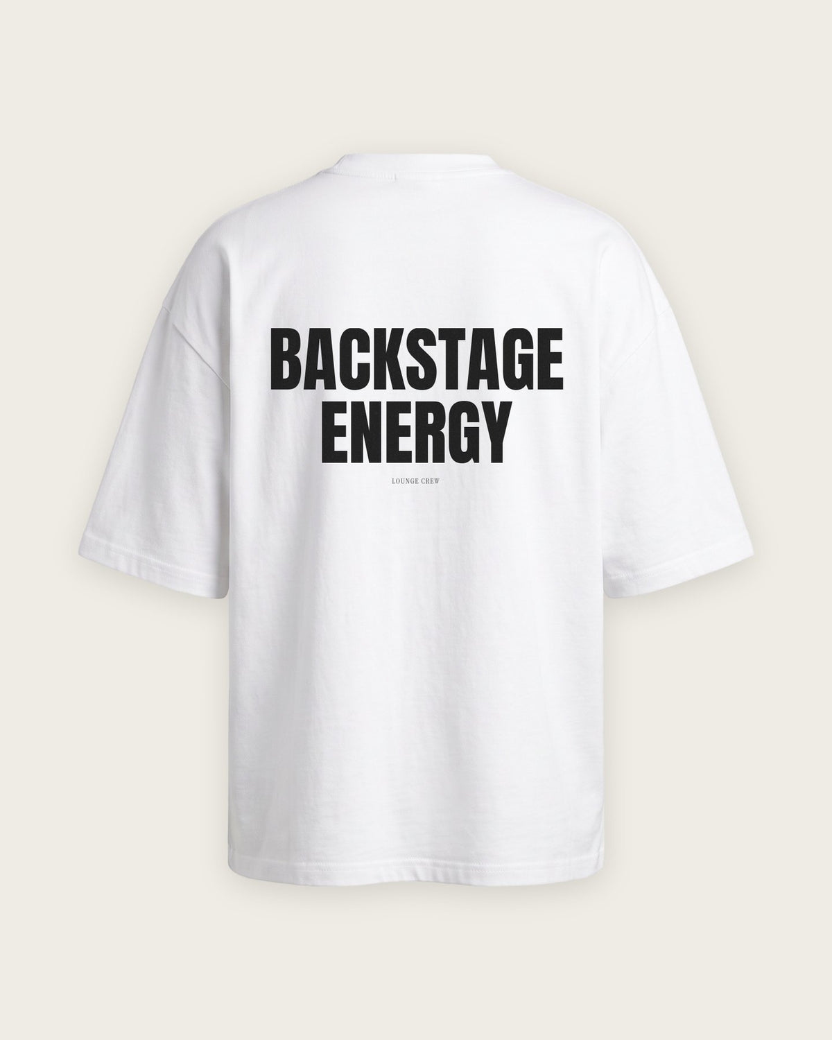 Camiseta Oversized “Backstage Energy” — Branco