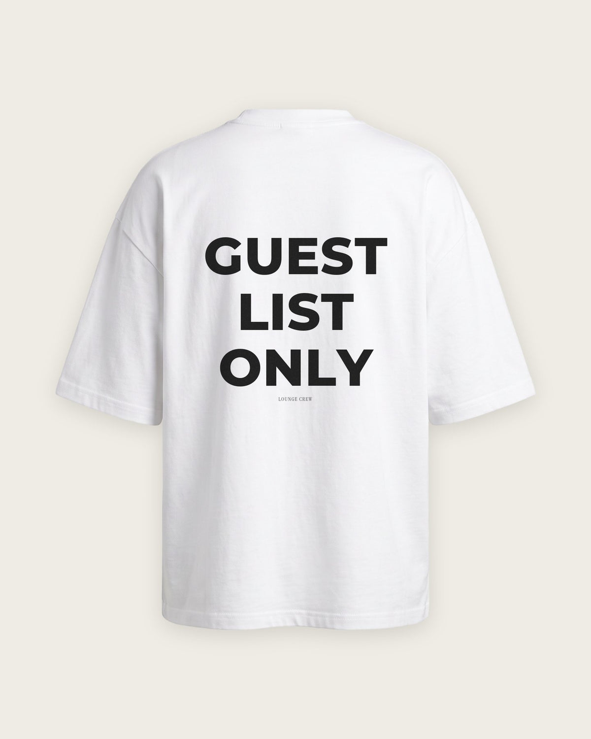 Camiseta Oversized “Guest List Only” — Branco