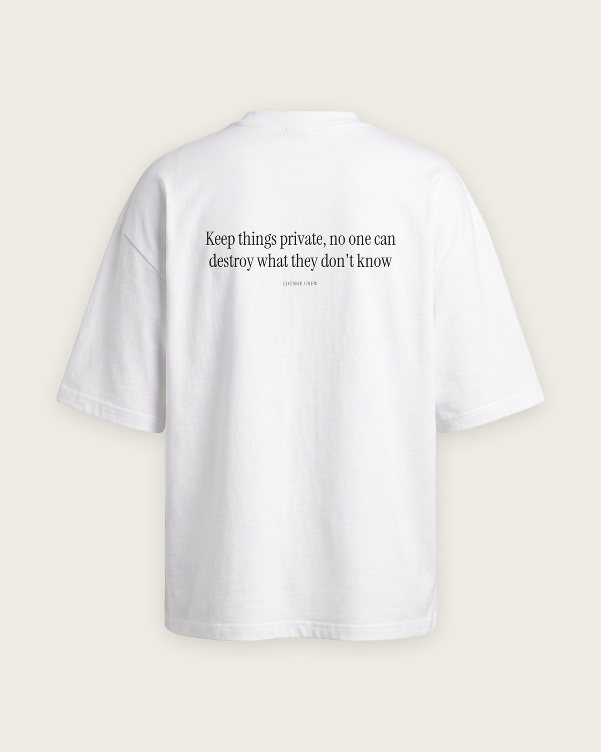 Camiseta Oversized “Keep Things Private” — Branco