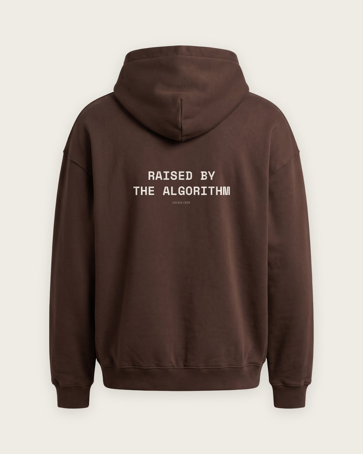 Moletom Oversized “Raised by the Algorithm” — Chocolate