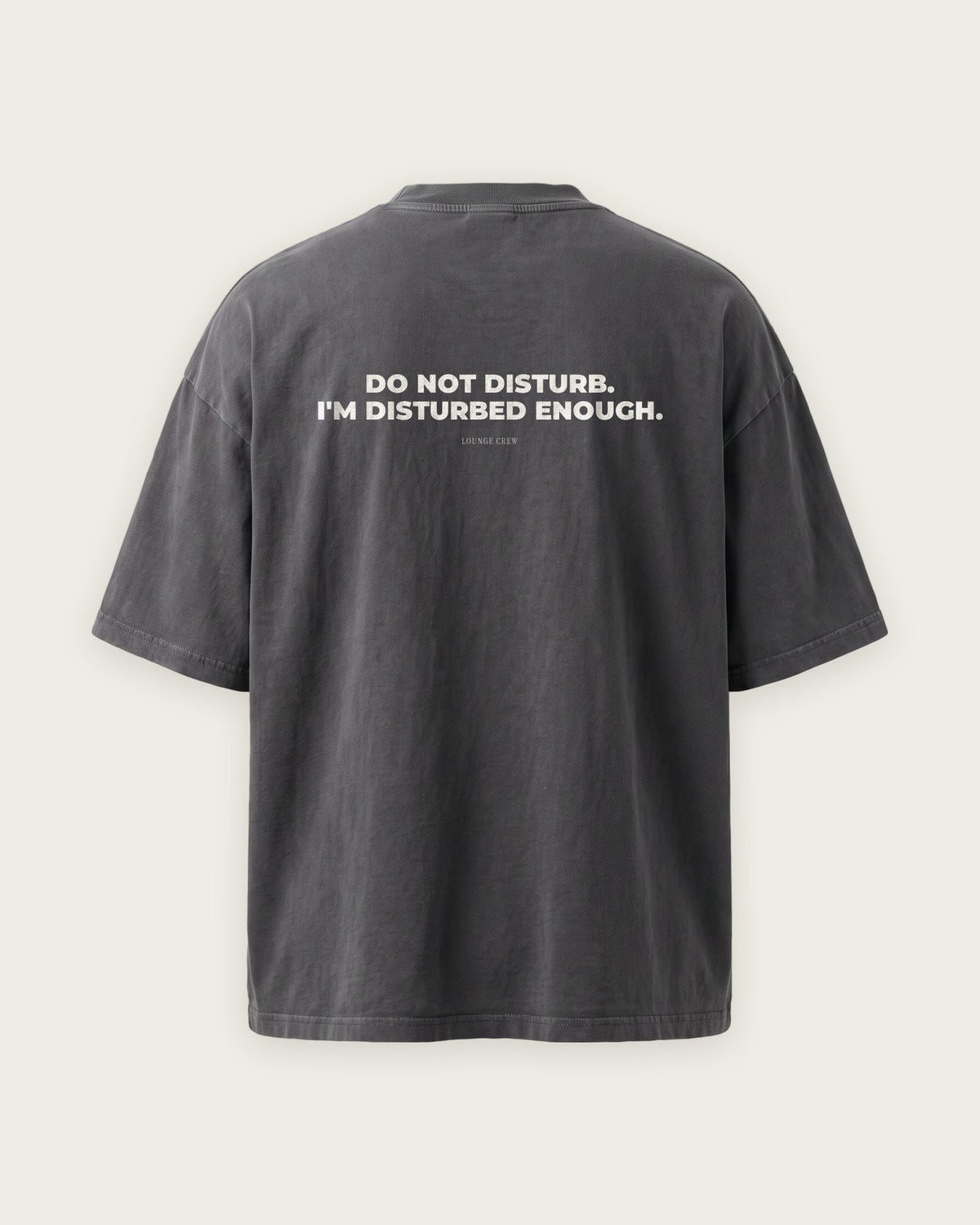 Camiseta Oversized “Do Not Disturb, I'm Disturbed Enough” — Cinza Estonado