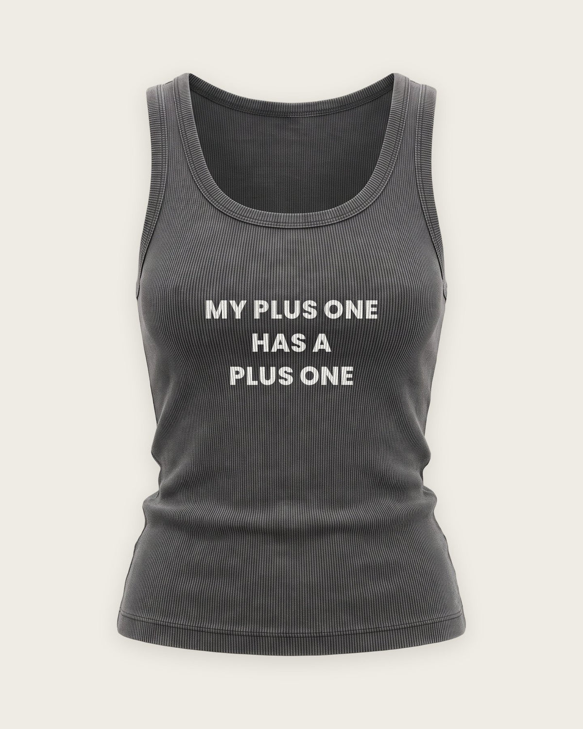 Regata Canelada “My Plus One Has a Plus One” — Cinza Estonado