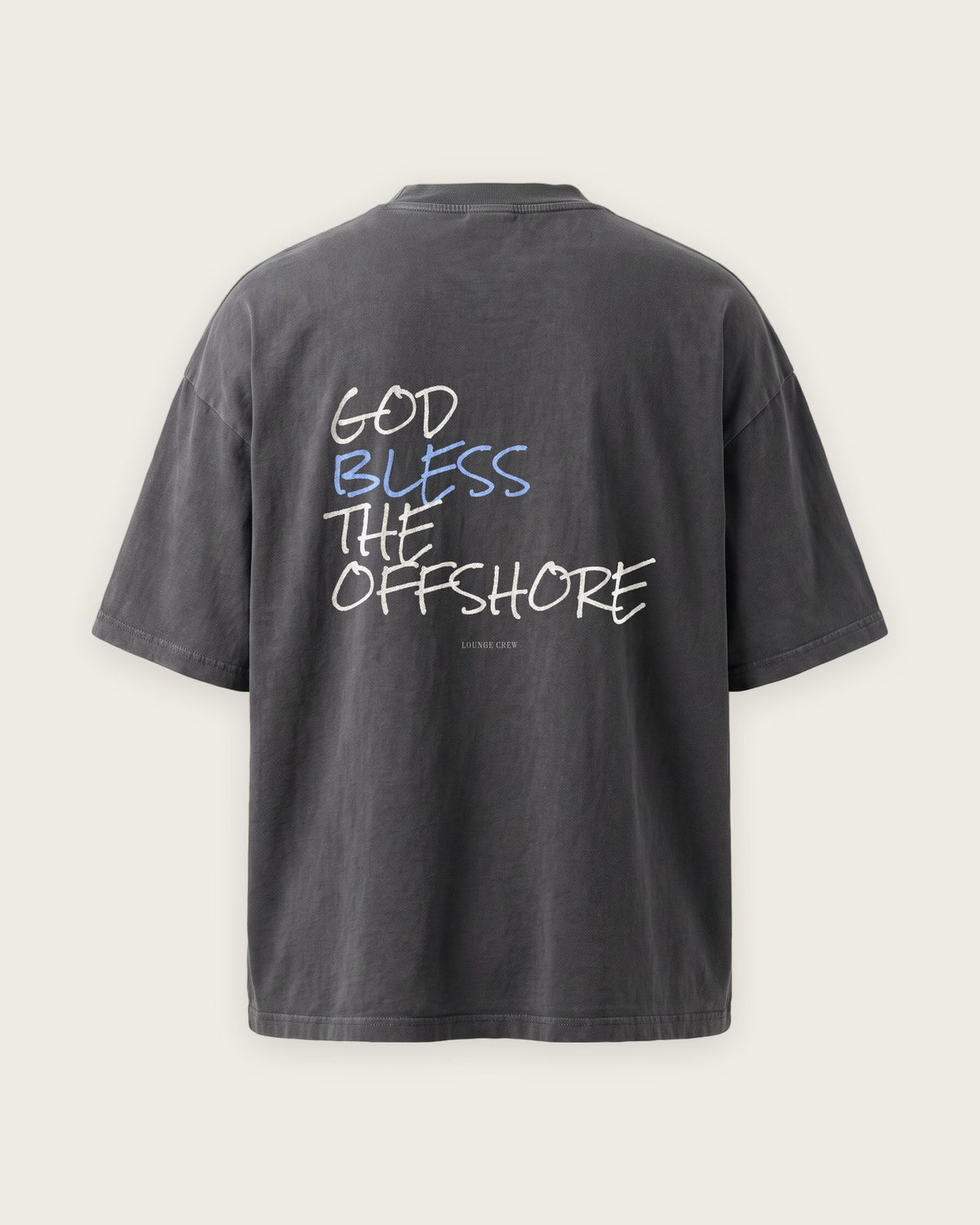 Camiseta Oversized “God Bless the Offshore” — Cinza Estonado