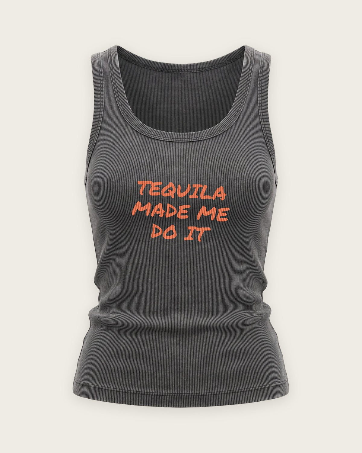 Regata Canelada “Tequila Made Me Do It” — Cinza Estonado