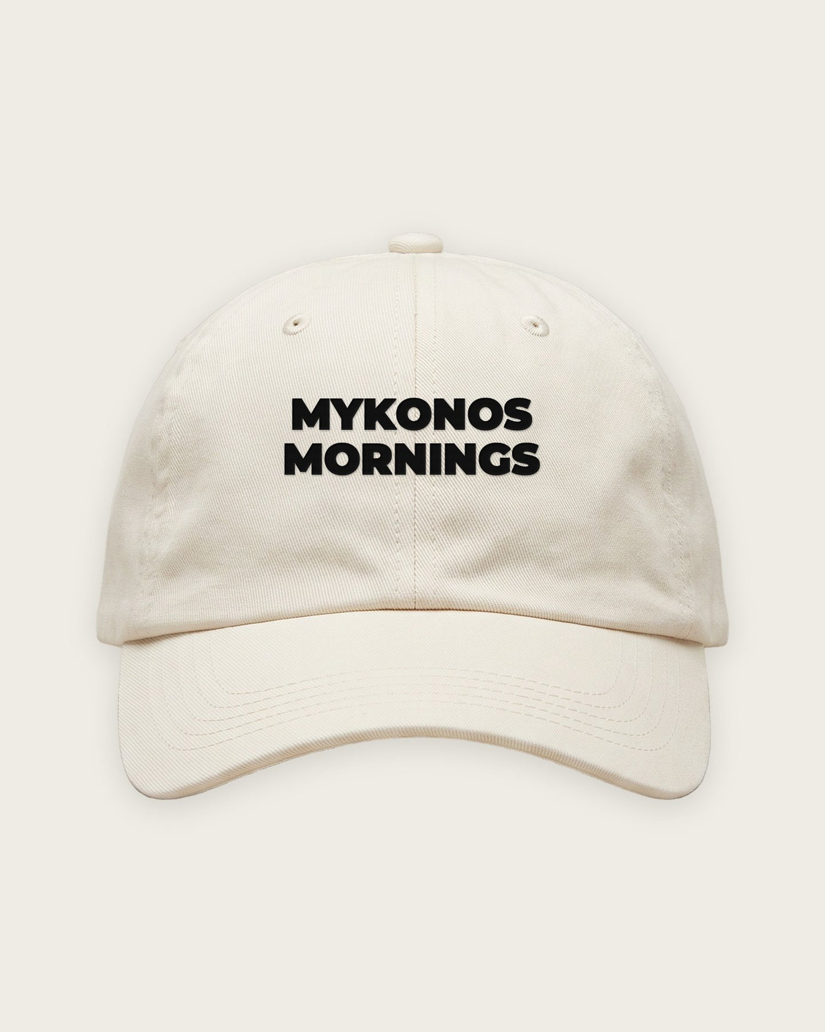 Boné Dad Hat “Mykonos Mornings, Saint-Tropez Nights” — Off-White