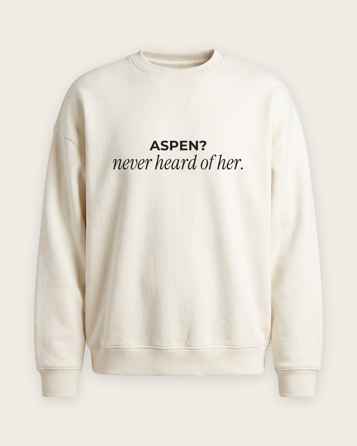 Moletom Careca “Aspen? Never Heard of Her” — Off-White