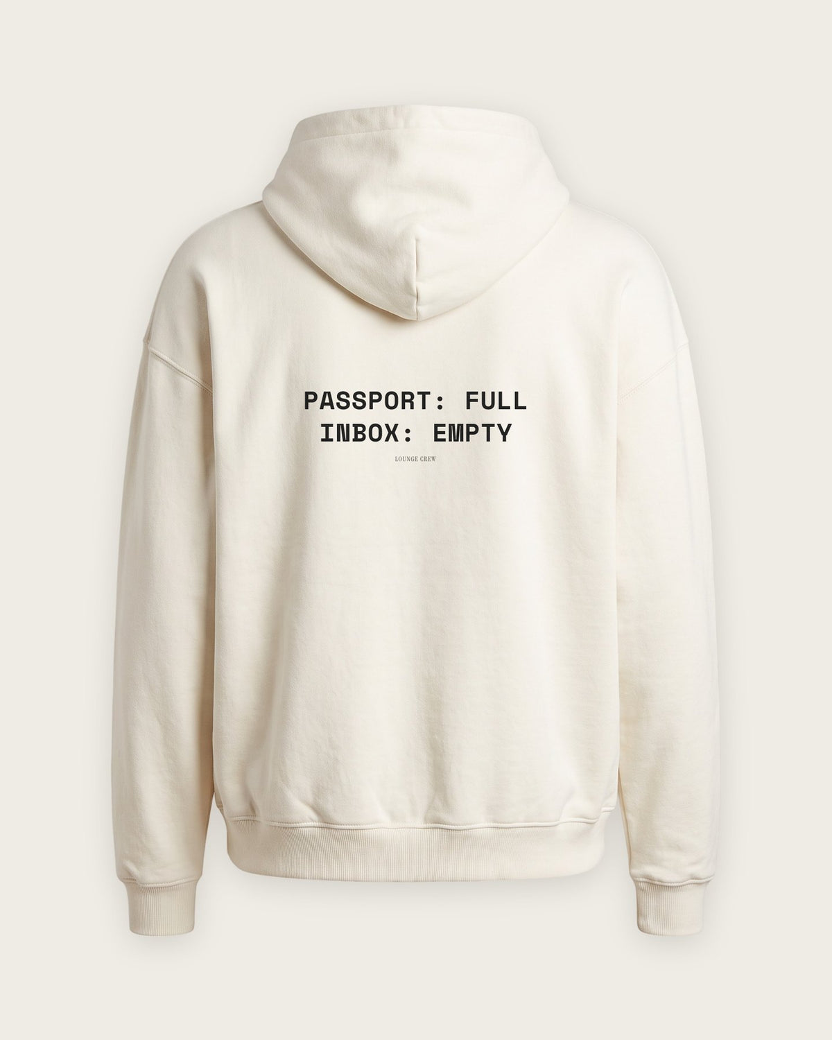 Moletom Oversized “Passport Full, Inbox Empty” — Off-White