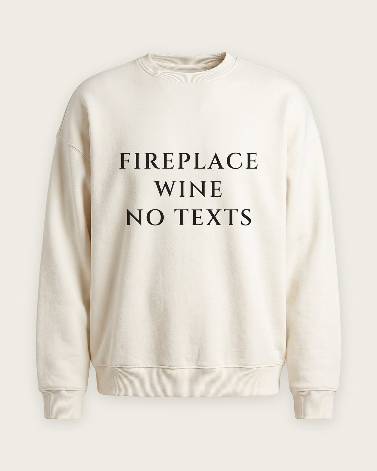 Moletom Careca “Fireplace, Wine, No Texts” — Off-White