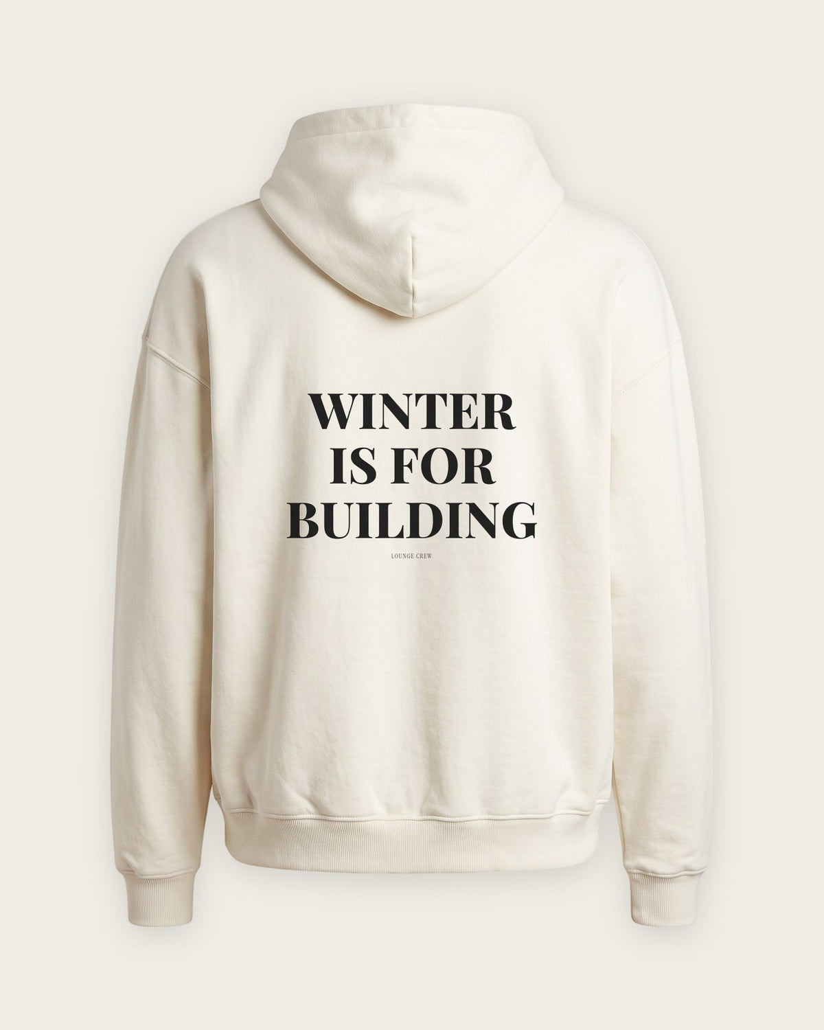 Moletom Oversized “Winter Is for Building” — Off-White