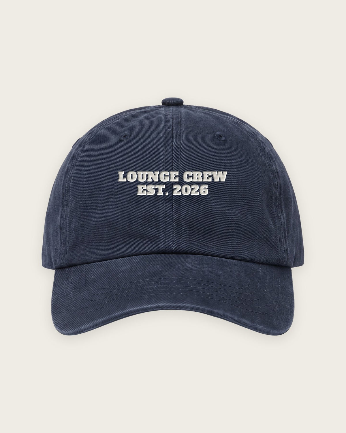 Boné Dad Hat “Lounge Crew Est. 2026” — Marinho