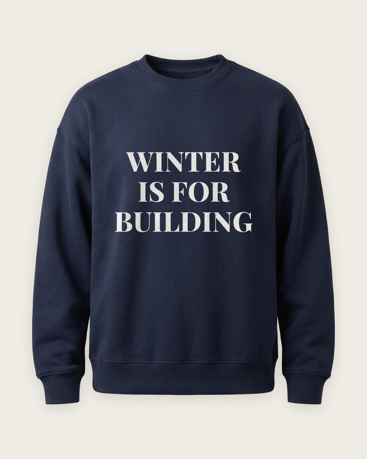 Moletom Careca “Winter Is for Building” — Marinho