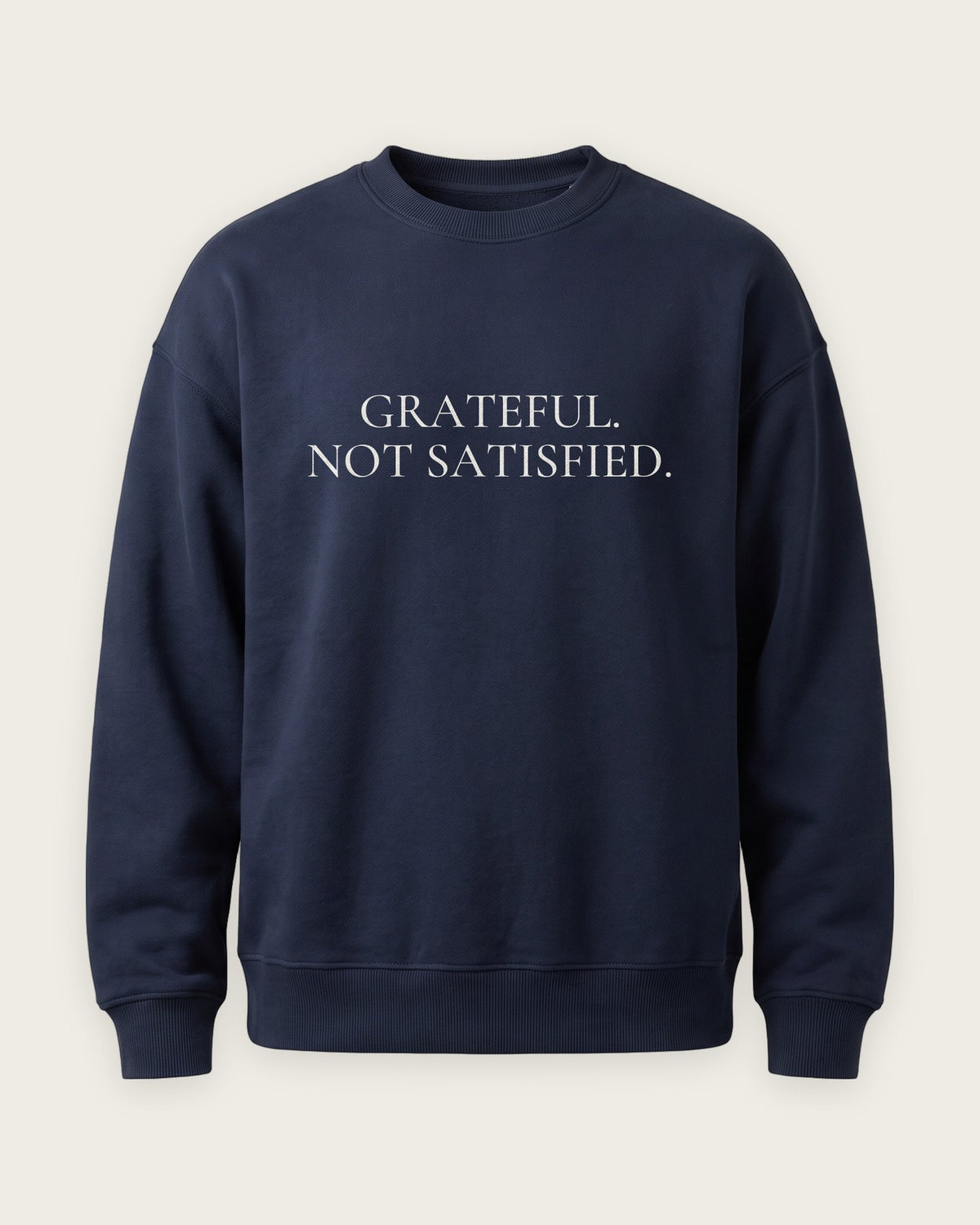 Moletom Careca “Grateful, Not Satisfied” — Marinho