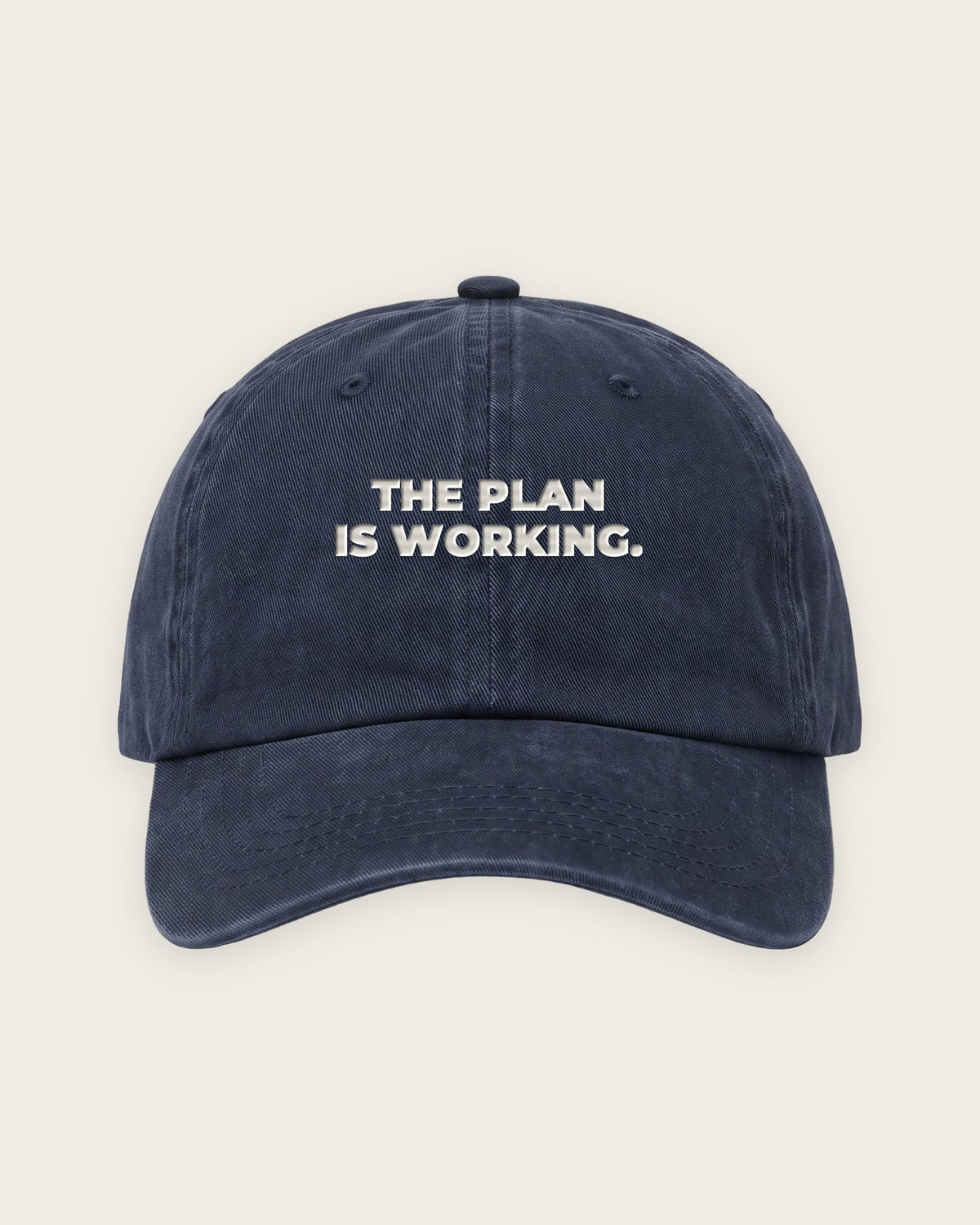 Boné Dad Hat “The Plan Is Working” — Marinho