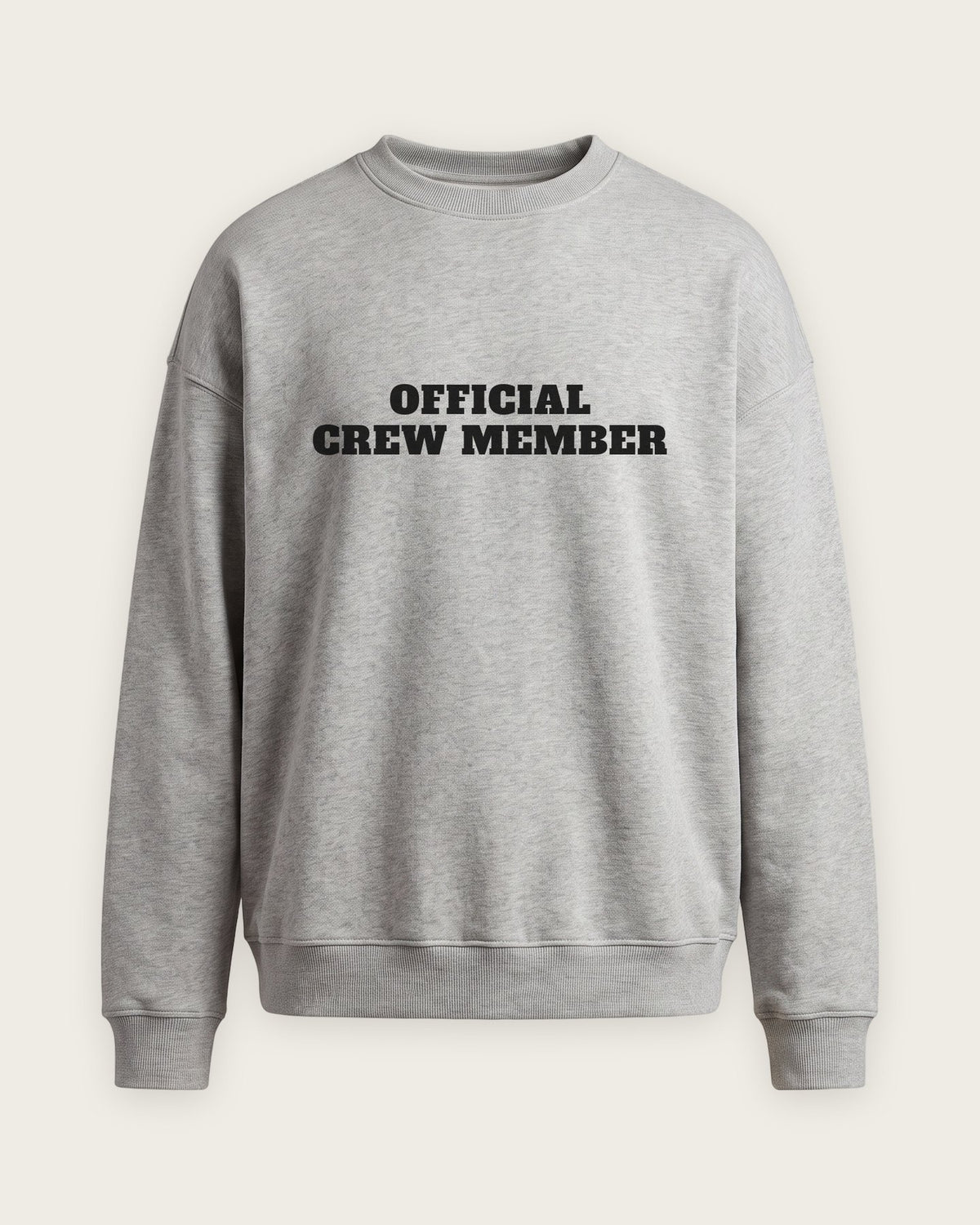 Moletom Careca “Official Crew Member” — Cinza Mescla