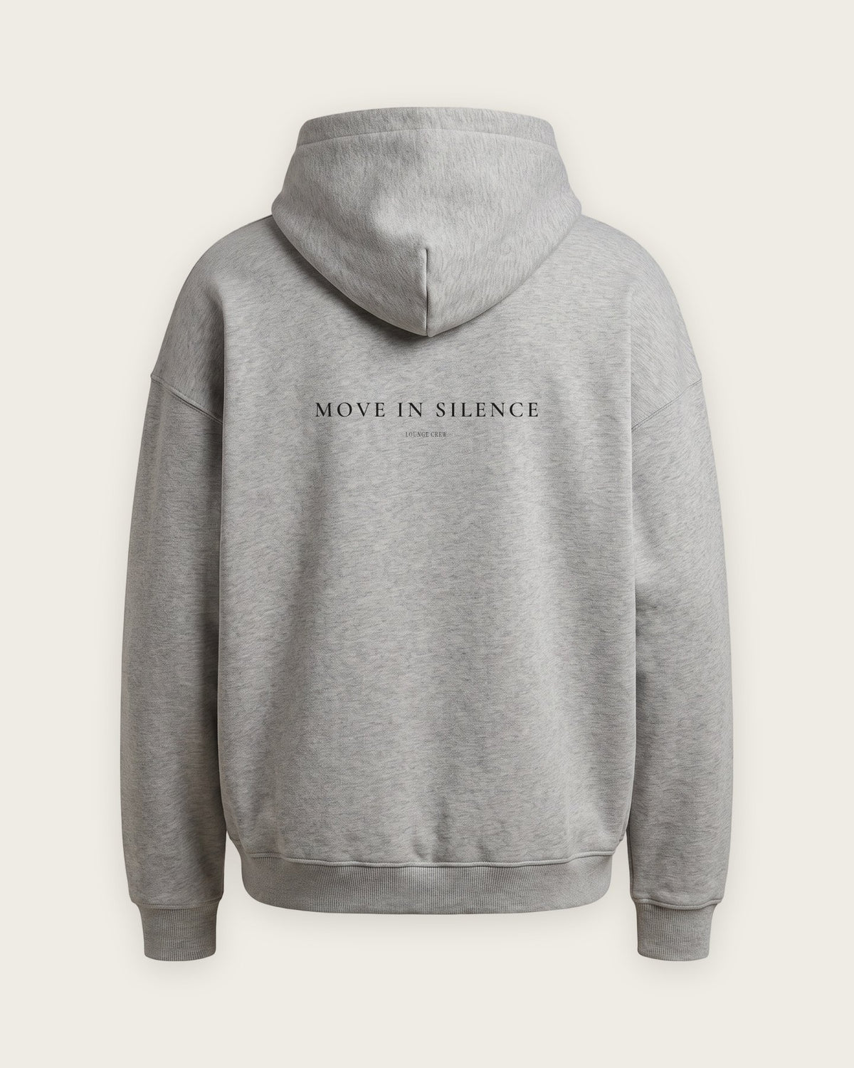 Moletom Oversized “Move in Silence” — Cinza Mescla