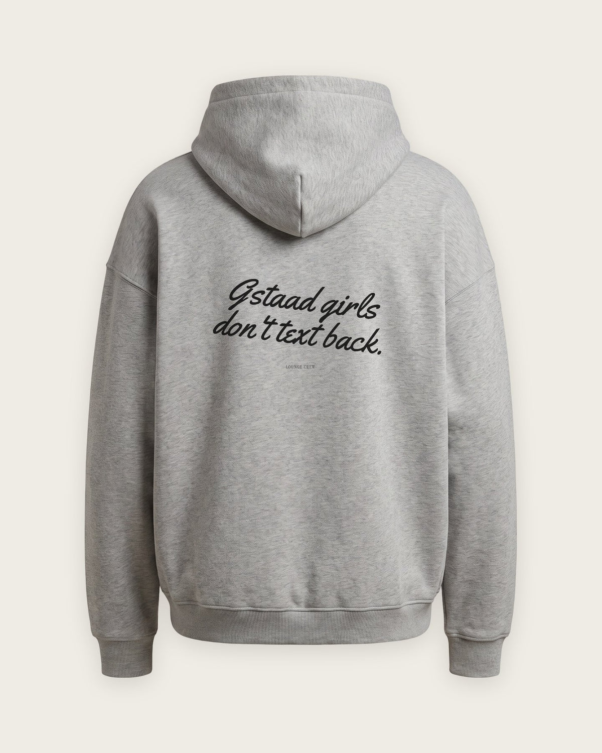 Moletom Oversized “Gstaad Girls Don't Text Back” — Cinza Mescla