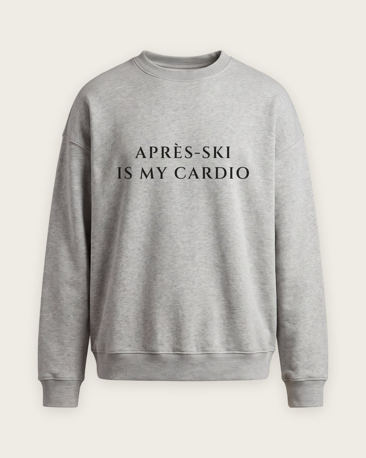 Moletom Careca “Après-Ski Is My Cardio” — Cinza Mescla