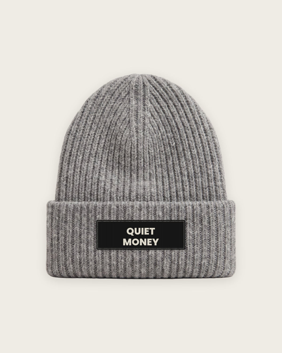 Gorro Canelado “Quiet Money” — Cinza Mescla