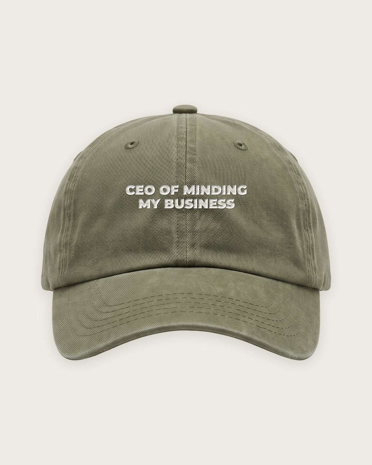 Boné Dad Hat “CEO of Minding My Business” — Verde Musgo