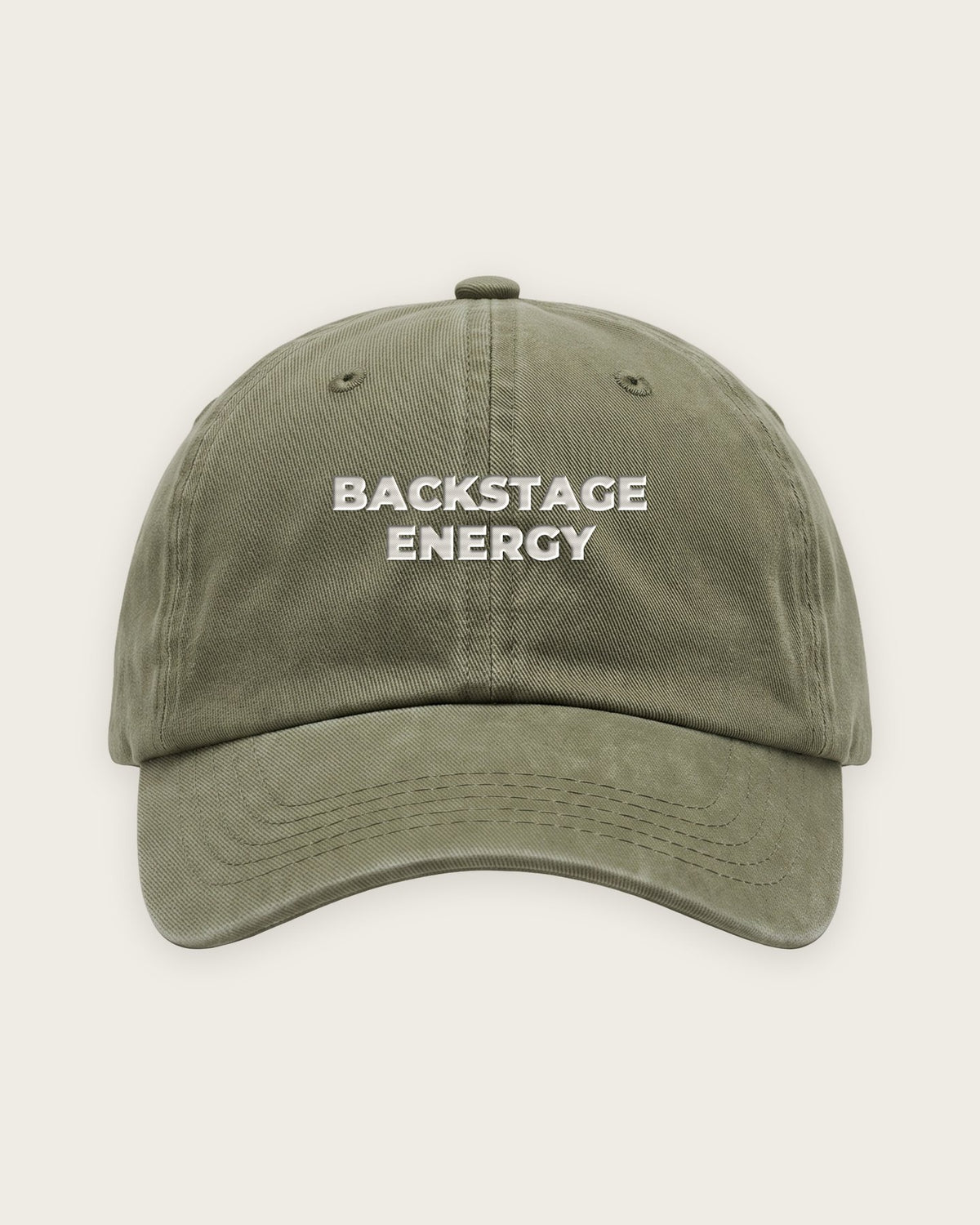 Boné Dad Hat “Backstage Energy” — Verde Musgo