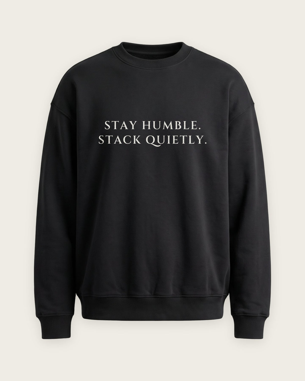 Moletom Careca “Stay Humble, Stack Quietly” — Preto