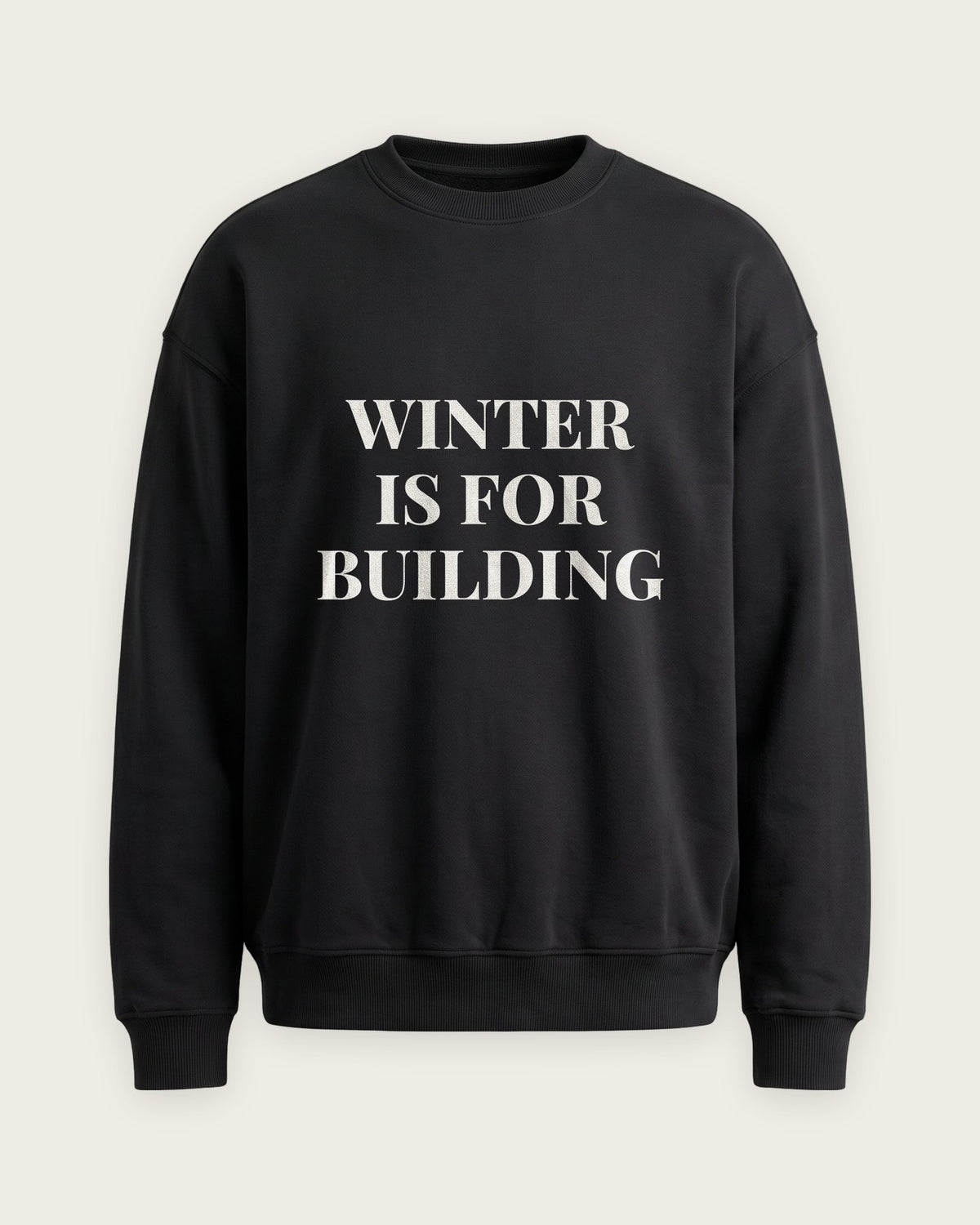 Moletom Careca “Winter Is for Building” — Preto