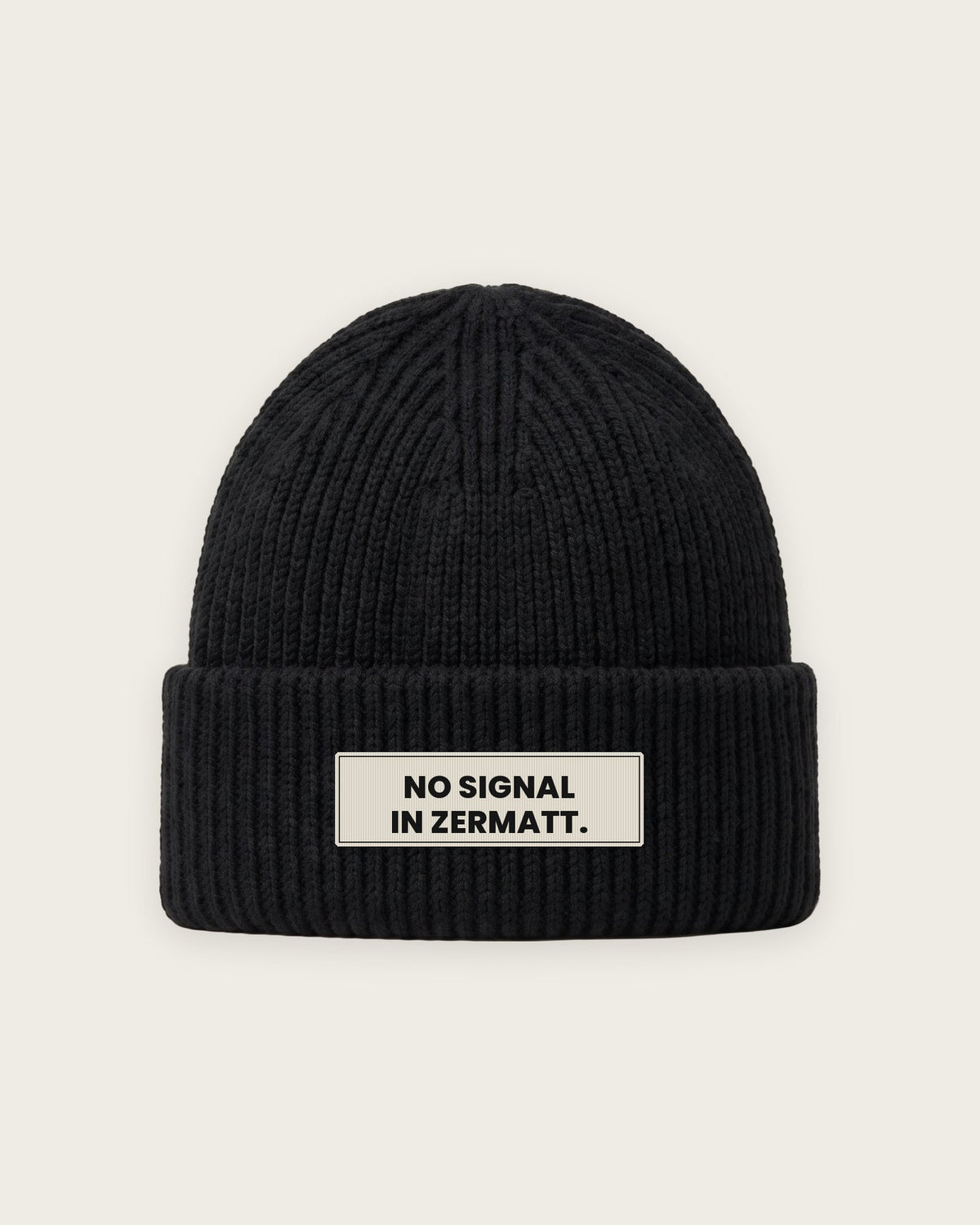 Gorro Canelado “No Signal in Zermatt” — Preto