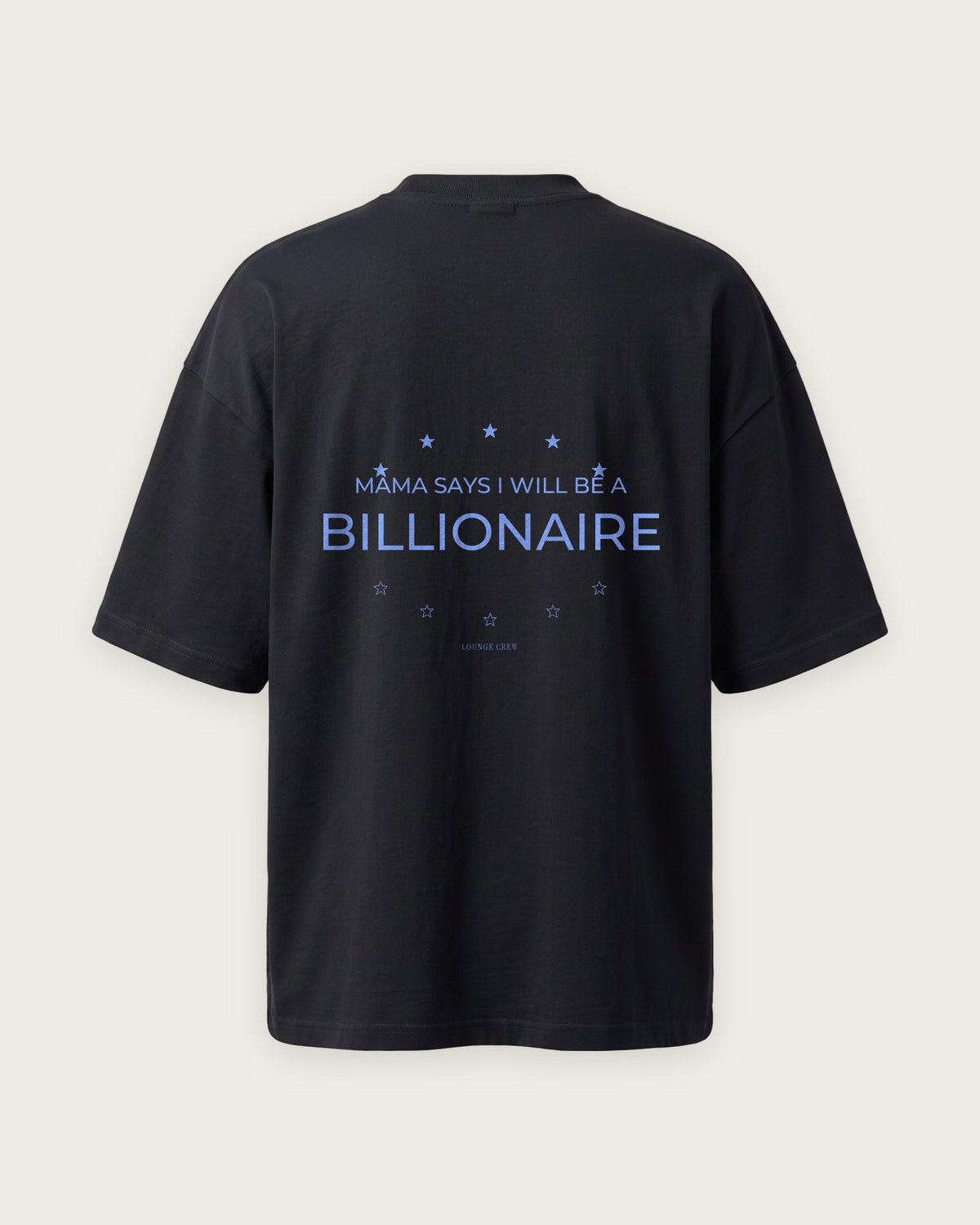 Camiseta Oversized “Mama Says Billionaire” — Preto