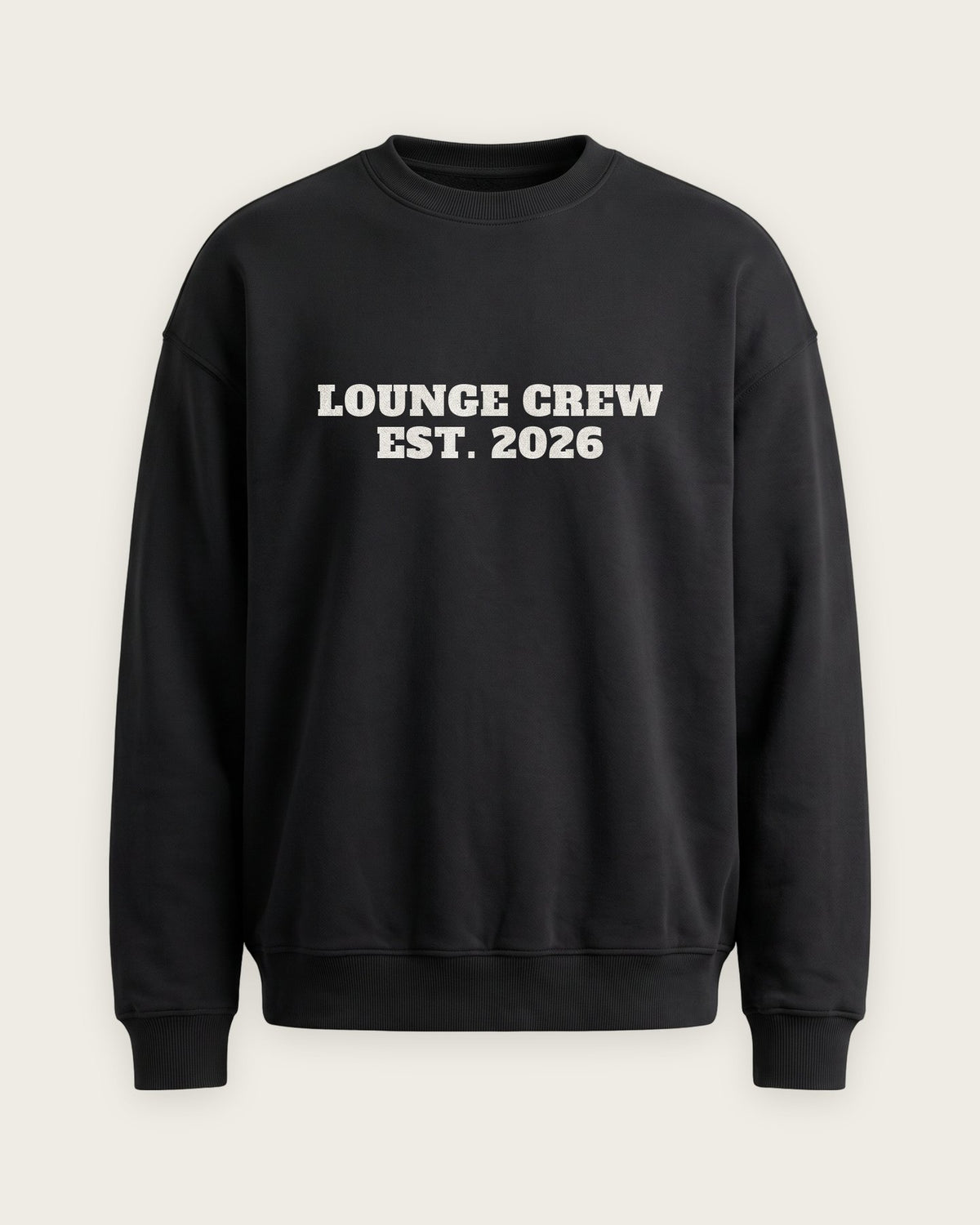 Moletom Careca “Lounge Crew Est. 2026” — Preto