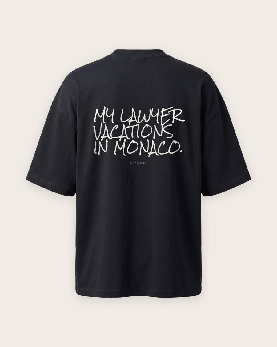 Camiseta Oversized “My Lawyer Vacations in Monaco”
