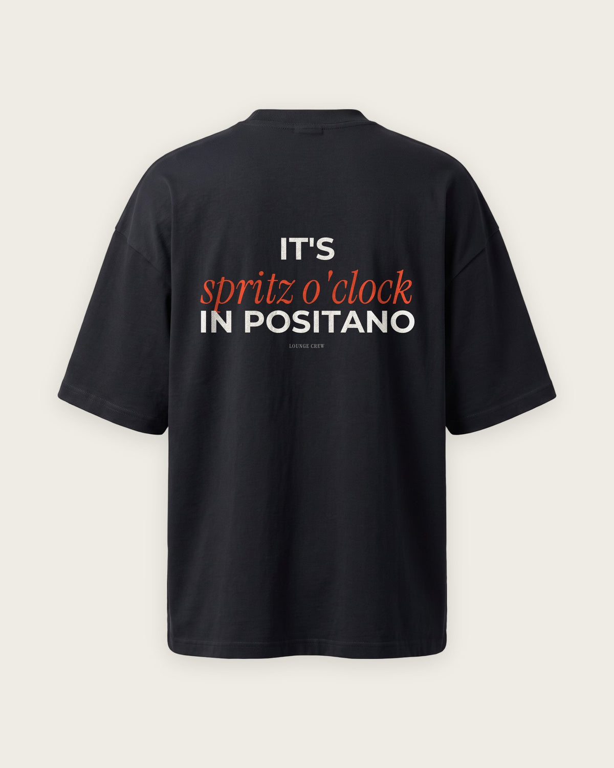 Camiseta Oversized “Spritz O'Clock in Positano” — Preto