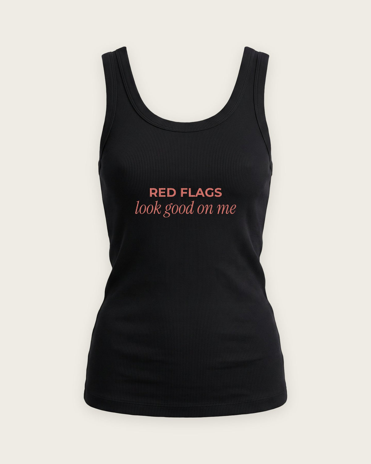 Regata Canelada “Red Flags Look Good on Me” — Preto