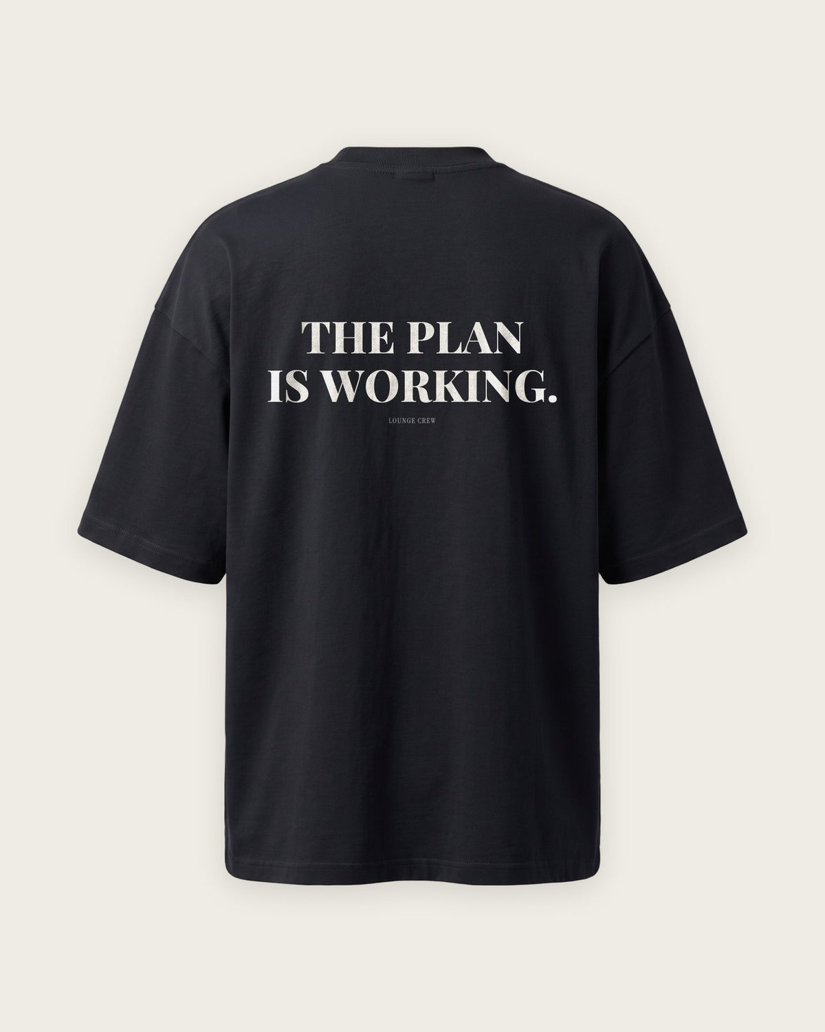 Camiseta Oversized “The Plan Is Working” — Preto