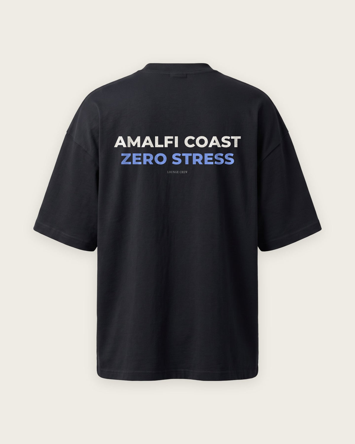 Camiseta Oversized “Amalfi Coast, Zero Stress” — Preto
