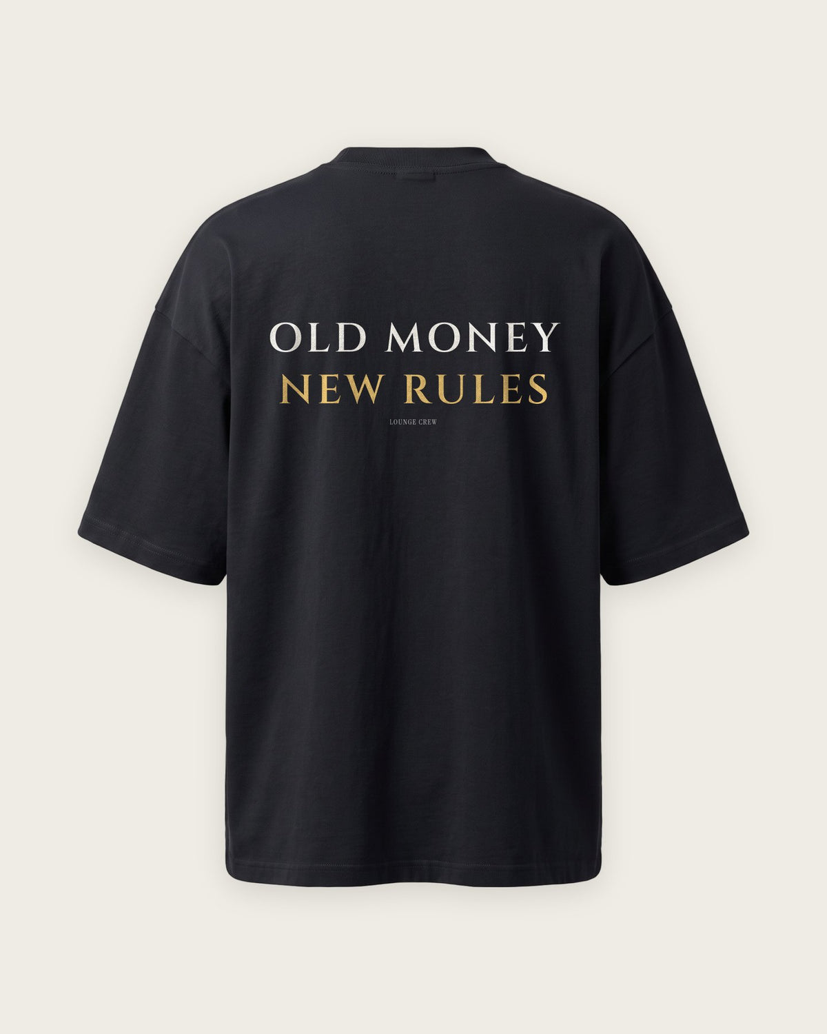 Camiseta Oversized “Old Money, New Rules” — Preto