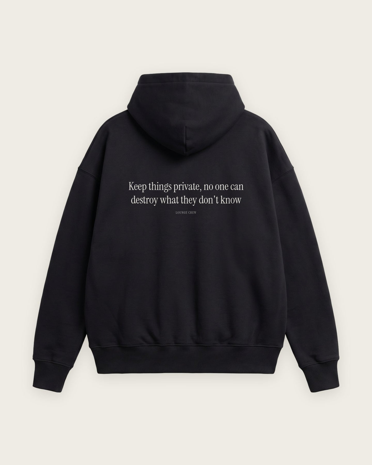 Moletom Oversized “Keep Things Private” — Preto