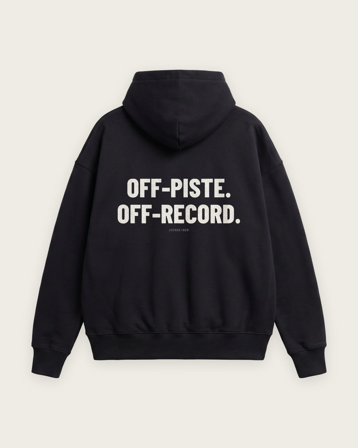 Moletom Oversized “Off-Piste, Off-Record” — Preto