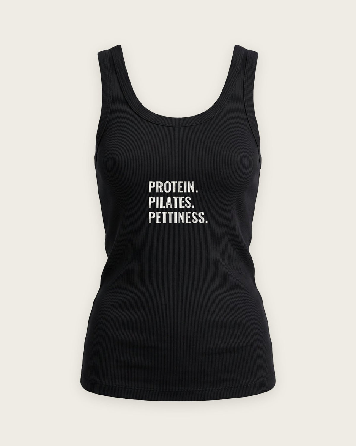 Regata Canelada “Protein, Pilates, Pettiness” — Preto
