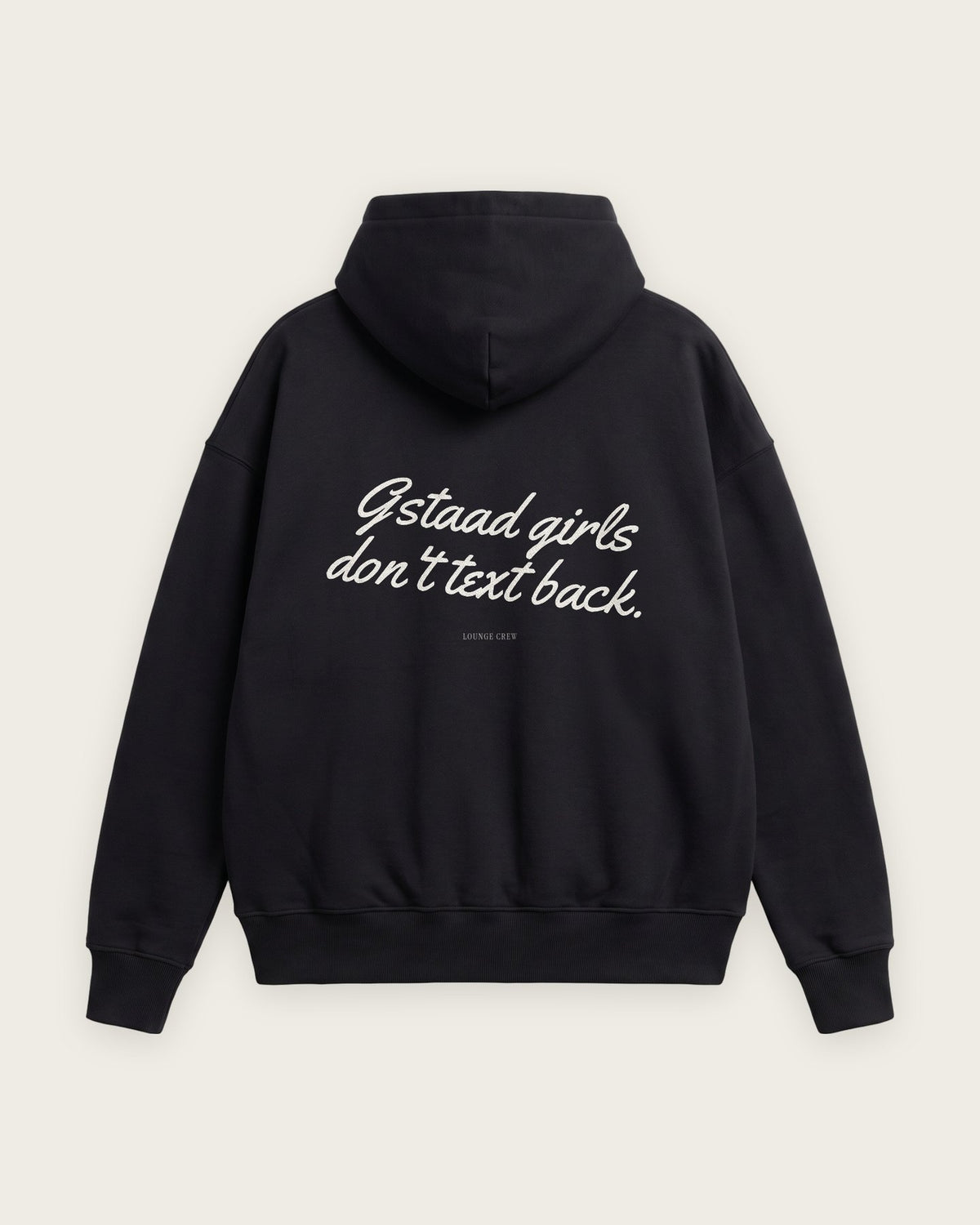 Moletom Oversized “Gstaad Girls Don't Text Back” — Preto